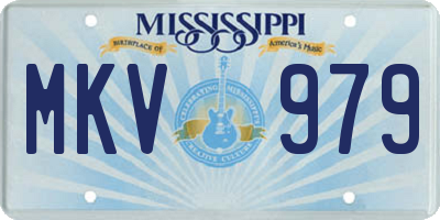 MS license plate MKV979