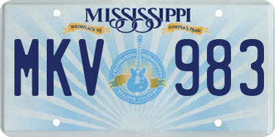 MS license plate MKV983