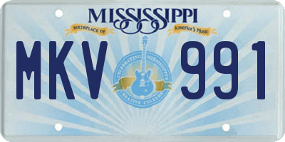 MS license plate MKV991