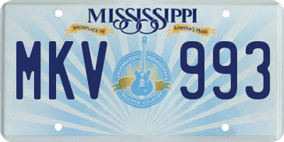 MS license plate MKV993