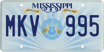 MS license plate MKV995