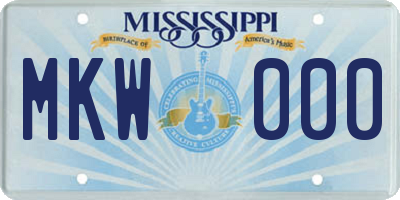 MS license plate MKW000