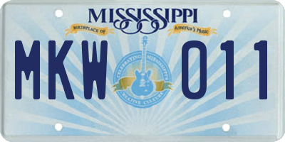 MS license plate MKW011