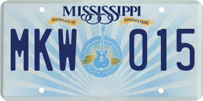 MS license plate MKW015