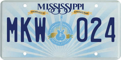 MS license plate MKW024
