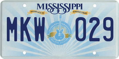 MS license plate MKW029