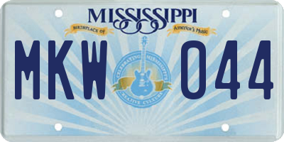 MS license plate MKW044