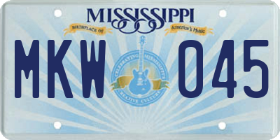 MS license plate MKW045