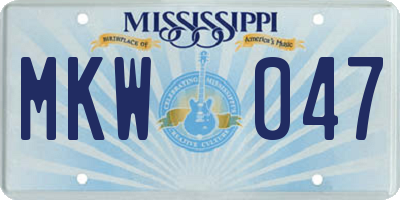 MS license plate MKW047