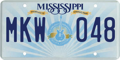 MS license plate MKW048