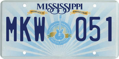 MS license plate MKW051