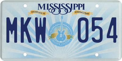 MS license plate MKW054