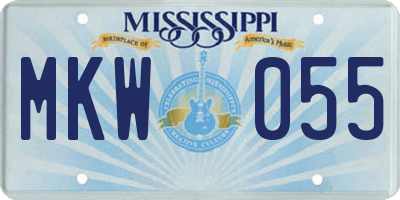 MS license plate MKW055