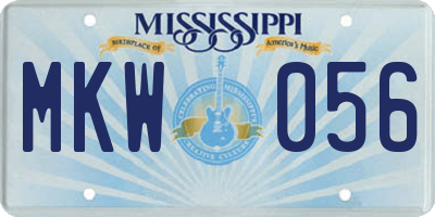 MS license plate MKW056