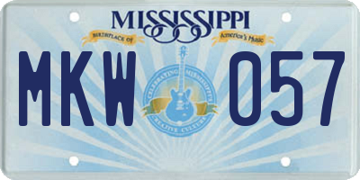 MS license plate MKW057