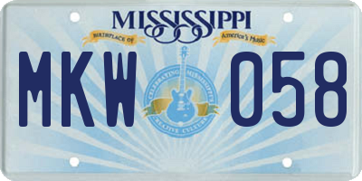 MS license plate MKW058
