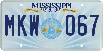MS license plate MKW067