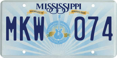 MS license plate MKW074