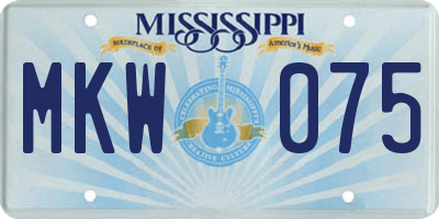 MS license plate MKW075