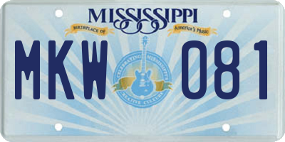 MS license plate MKW081