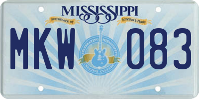 MS license plate MKW083