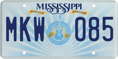 MS license plate MKW085