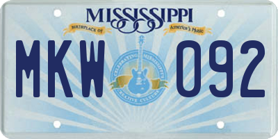 MS license plate MKW092
