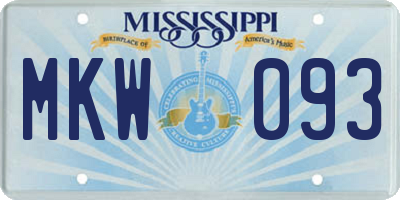 MS license plate MKW093