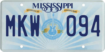 MS license plate MKW094