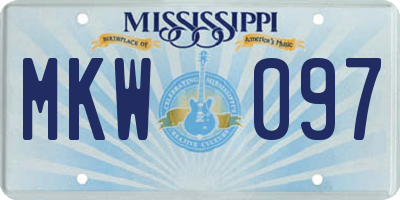 MS license plate MKW097