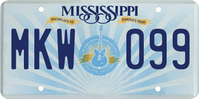 MS license plate MKW099
