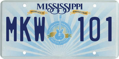 MS license plate MKW101