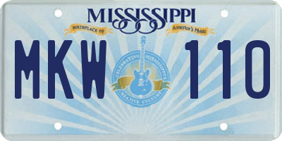 MS license plate MKW110