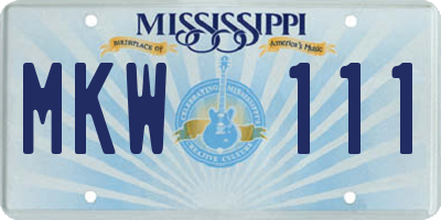 MS license plate MKW111