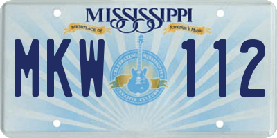 MS license plate MKW112