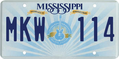 MS license plate MKW114