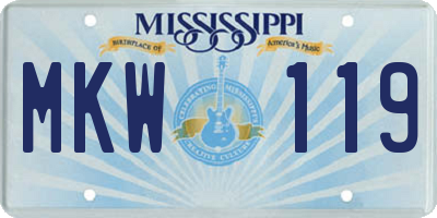 MS license plate MKW119