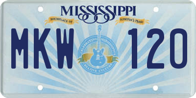 MS license plate MKW120