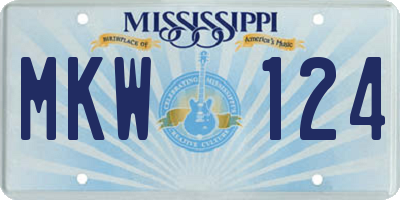 MS license plate MKW124