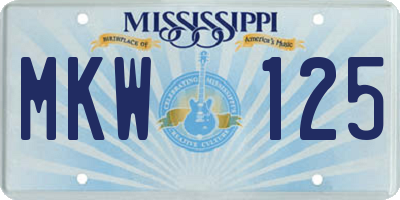 MS license plate MKW125