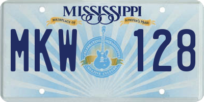 MS license plate MKW128