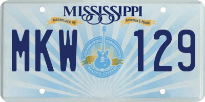 MS license plate MKW129