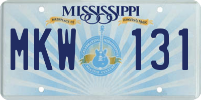 MS license plate MKW131
