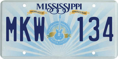 MS license plate MKW134