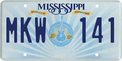 MS license plate MKW141