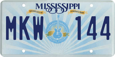 MS license plate MKW144