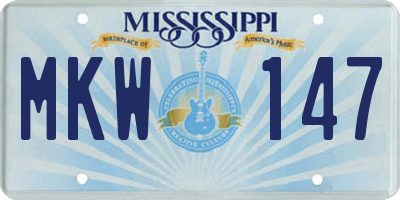 MS license plate MKW147