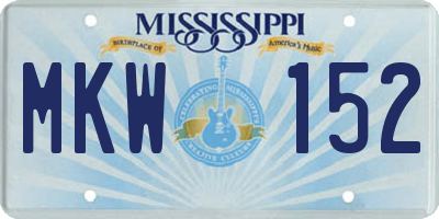 MS license plate MKW152