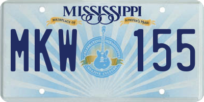 MS license plate MKW155