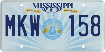 MS license plate MKW158